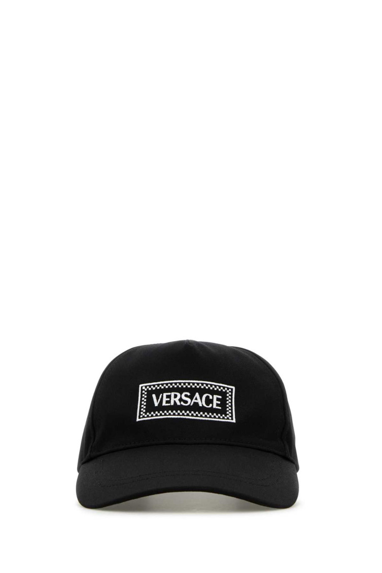 Shop Versace Black Logo Baseball Cap