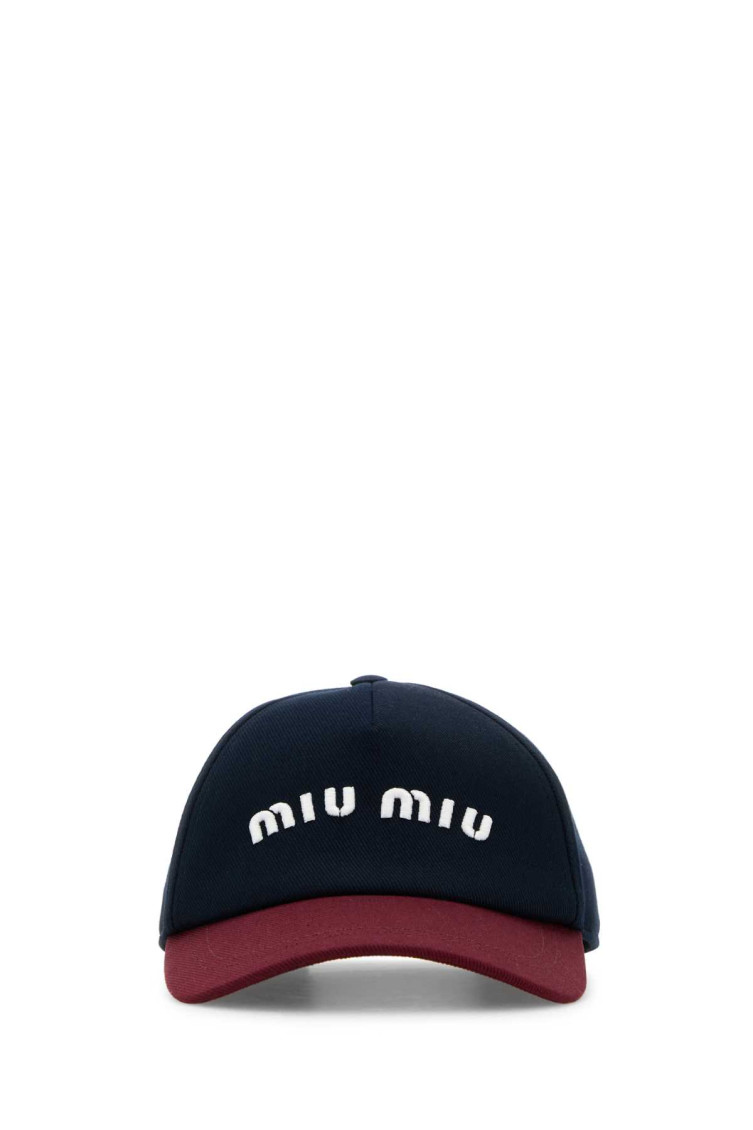 MIU MIU TWO-TONE DRILL BASEBALL CAP