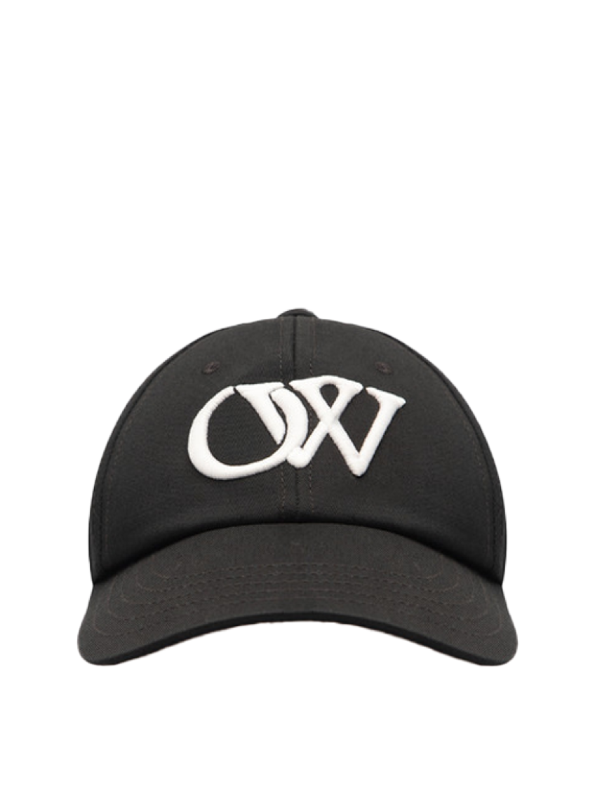 OFF-WHITE BLACK LOGO BASEBALL HAT