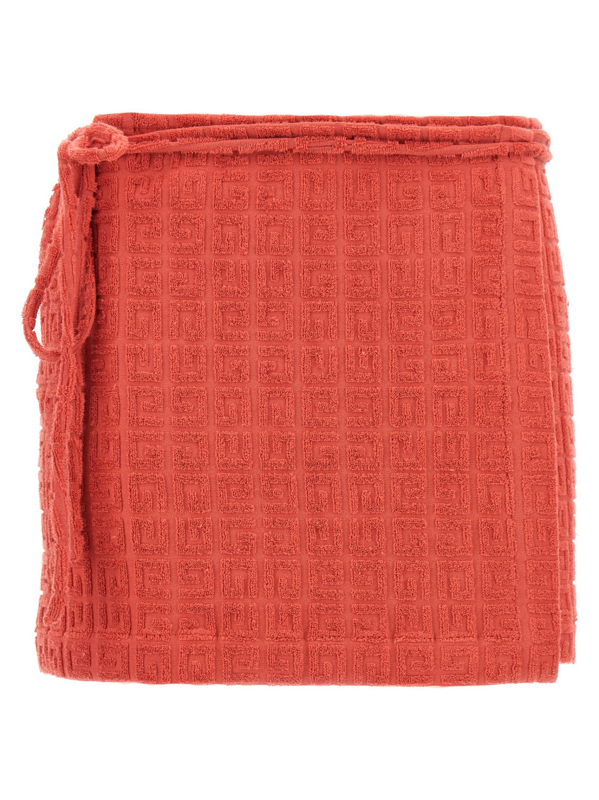 Shop Givenchy Red Plage Capsule Wrap Skirt