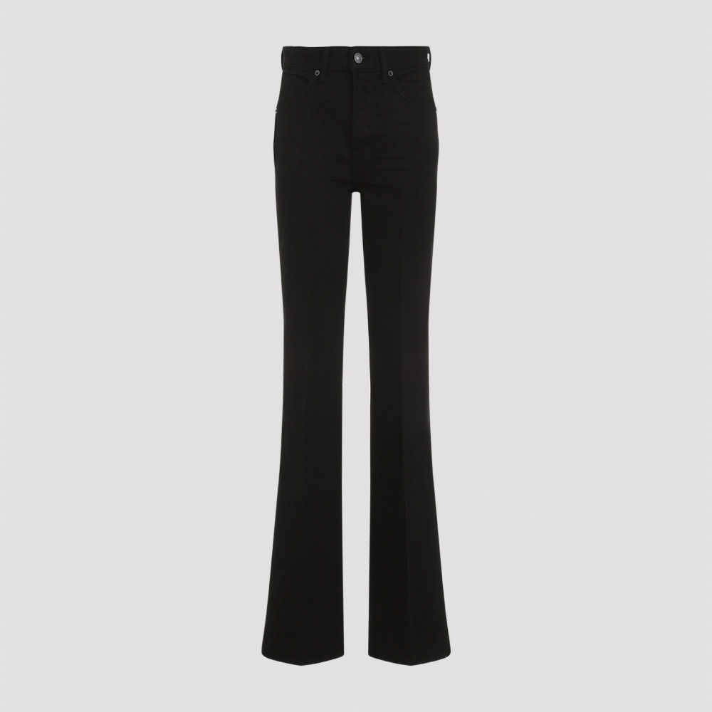Tom Ford Black Flare Cotton Jeans In Black