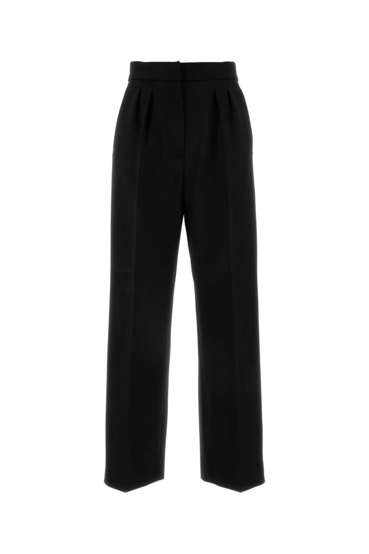 Shop Max Mara Black Verbano Cropped Wool Pant