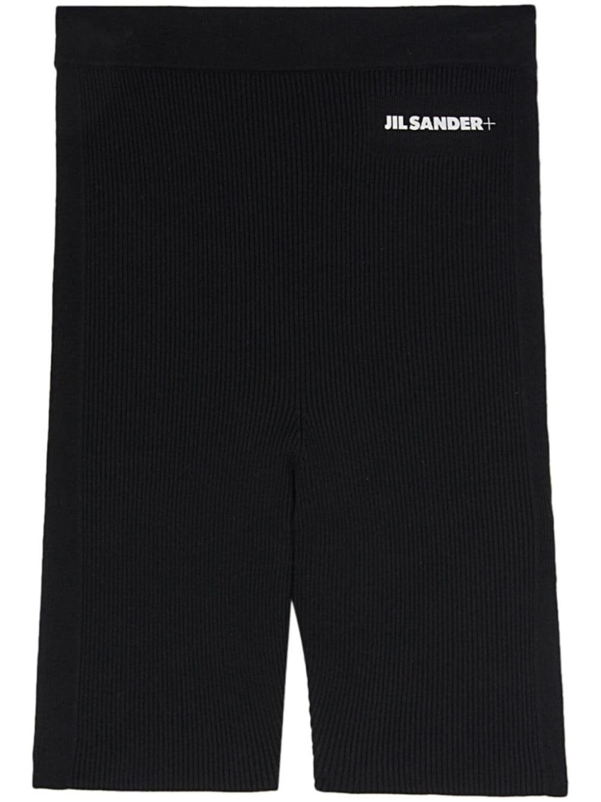 Shop Jil Sander Black Logo Shorts
