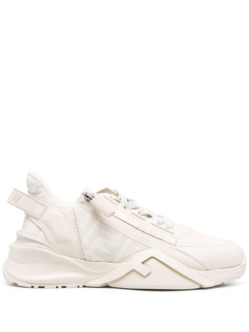 Shop Fendi White Flow Sneakers