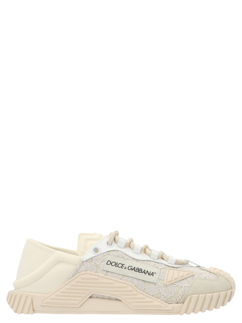 DOLCE & GABBANA NATURAL LACE SNEAKERS 